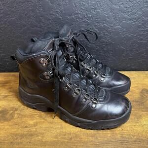 Timberland Boots Mens Size 8.5 Brown Leather Ankle Hiking Work Combat ACT 86142